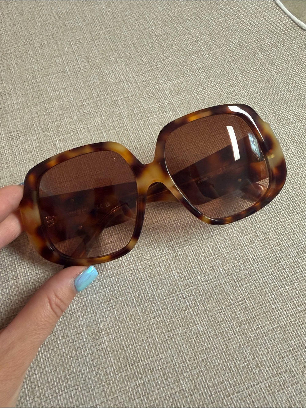 Longchamp Tortoiseshell Brown Oversized Square Sunglasses